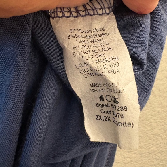 Sozy Blue Midi Skirt with Pockets Size XXL Soft Cozy Lagenlook - Picture 5 of 5